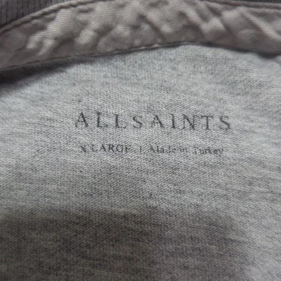 All Saints Reform Long Sleeve Polo Shirt Gray‎  Womens US Size XL - Picture 3 of 7